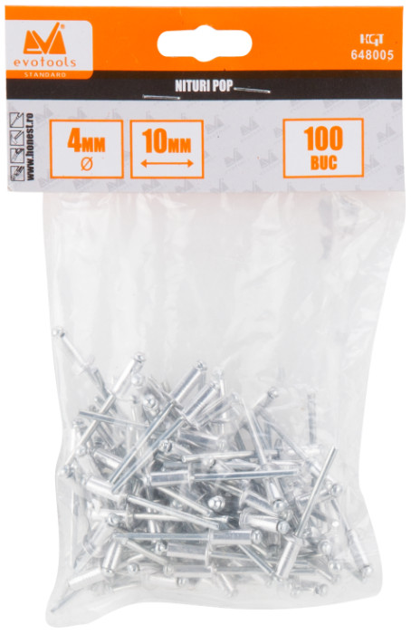 Niturile Pop 4x14mm Evotools - 50 Buc - imagine 3