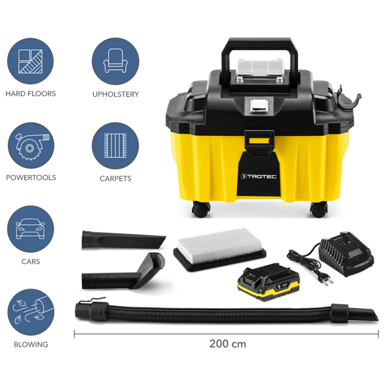 Aspirator fără fir Trotec VC 15-20V, 130W, umed/uscat, HEPA - imagine 5