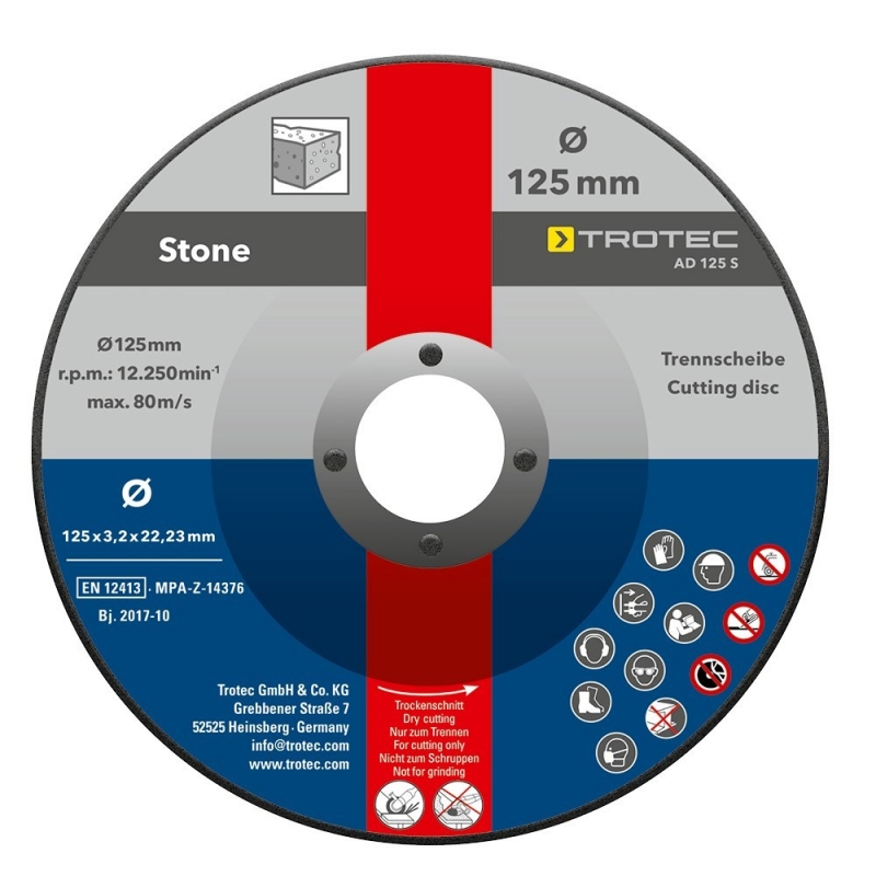 Disc tăiere piatră Trotec AD 125 S, pachet 5 bucăți - imagine 2