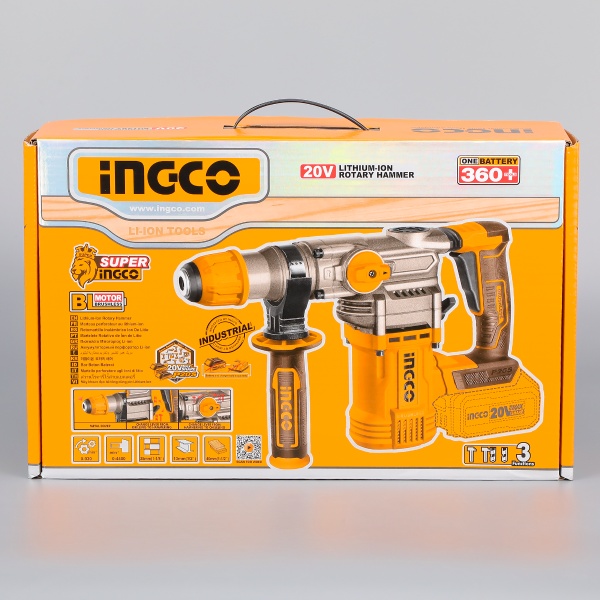Ciocan rotopercutor 4.5J, 930rpm, 4400bpm, 20V Brushless Fara Acumulator Ingco CRHLI20288 - imagine 12