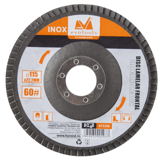 Disc Lamelar Inox 115mm 120 granulatie Evotools