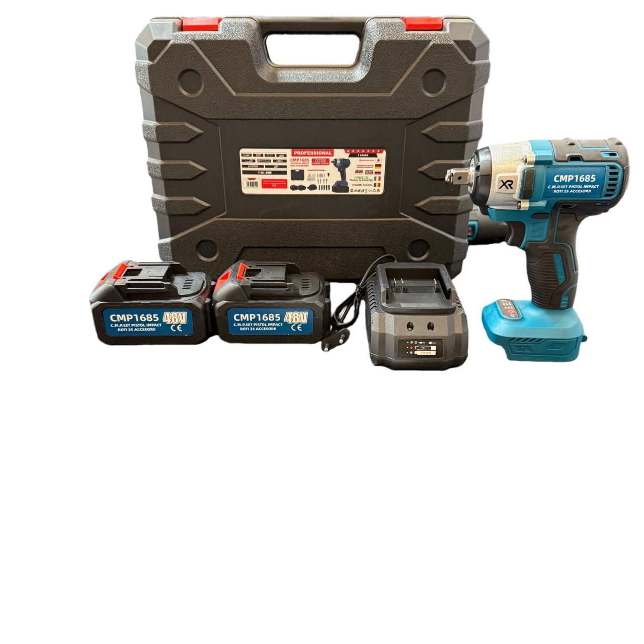 Masina de insurubat Cheie cu impact 350nM, cu 2 acumulatori 48v,, 3000rpm, 3200bpm Campion PROFESSIONAL CMP1685 - imagine 3