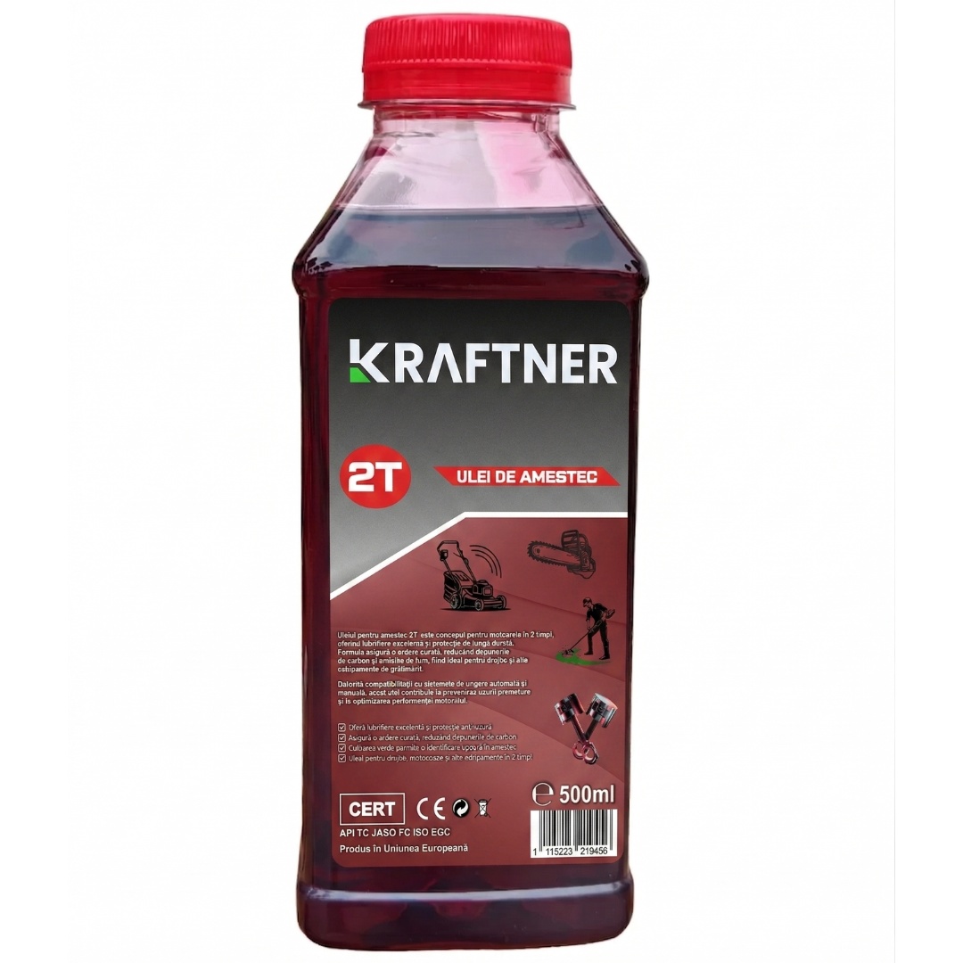 Ulei Amestec 2T timpi ROSU, 500ml, ORIGINAL KRAFTNER *produs in europa*