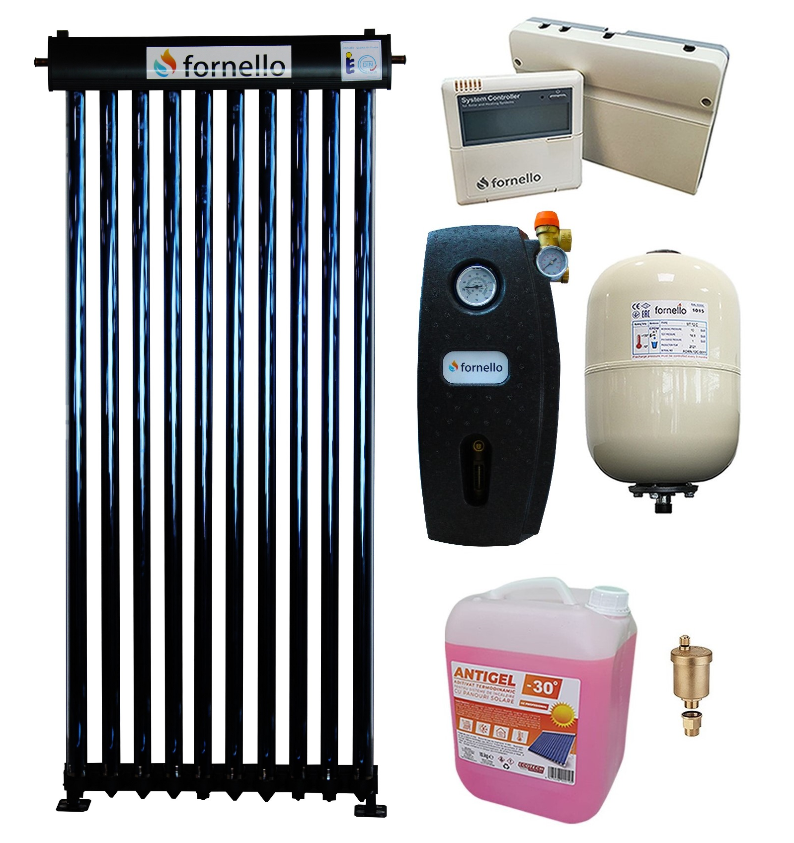 Pachet Solar Fornello 10 Tuburi Vidate Heat Pipe