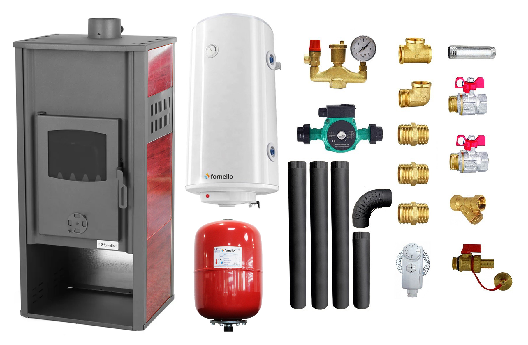 Termosemineu Fornello Roma E 22kW, Pachet Complet