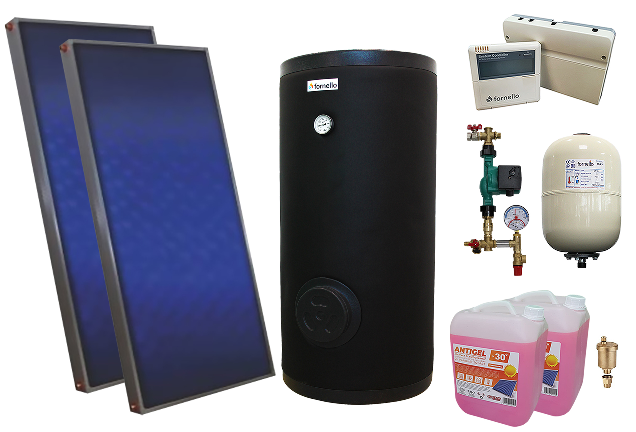 Pachet Solar Presurizat 2 Panouri + Boiler 200L