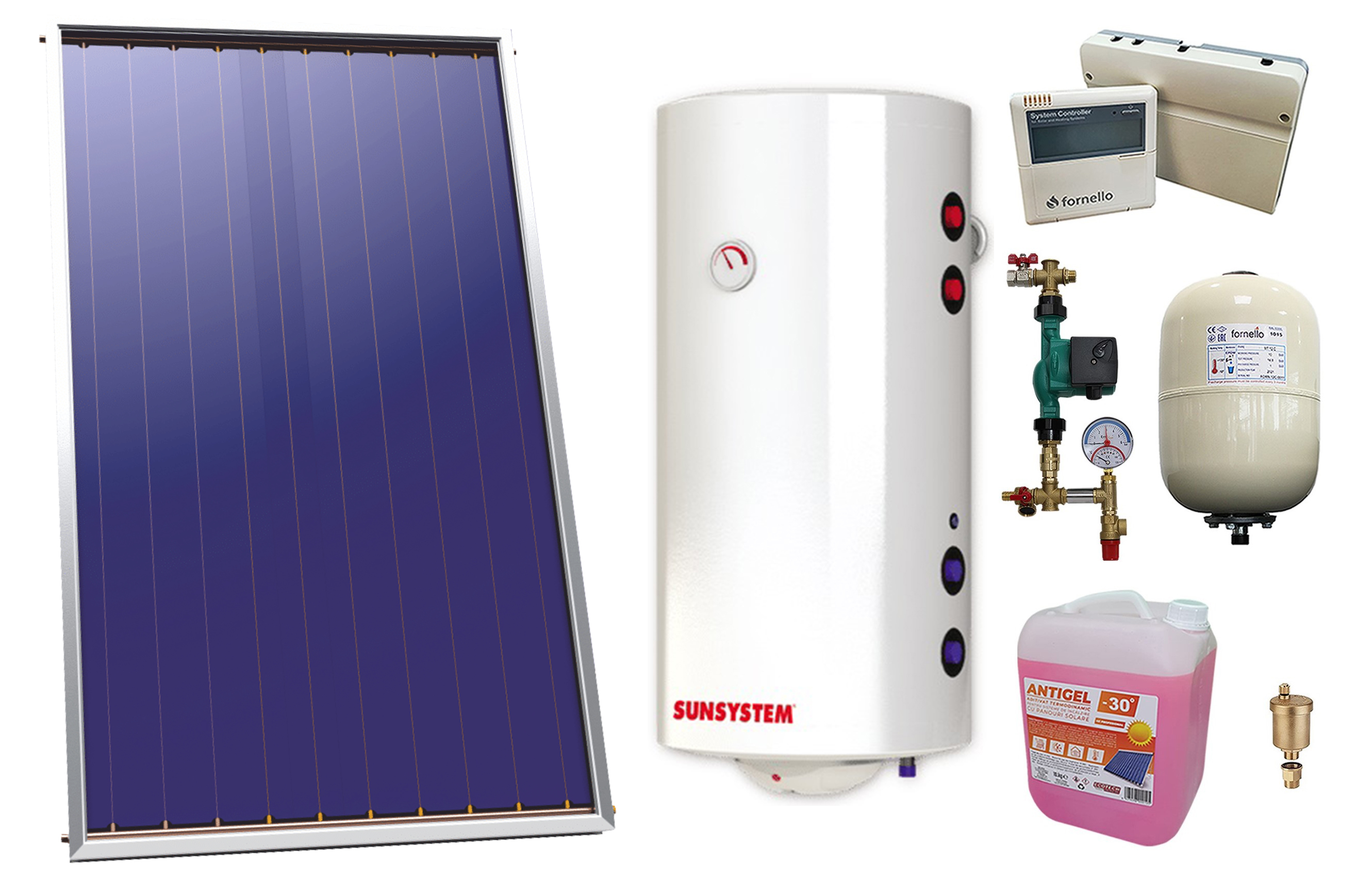 Pachet Solar Presurizat Sunsystem 2.15m² + Boiler 120L