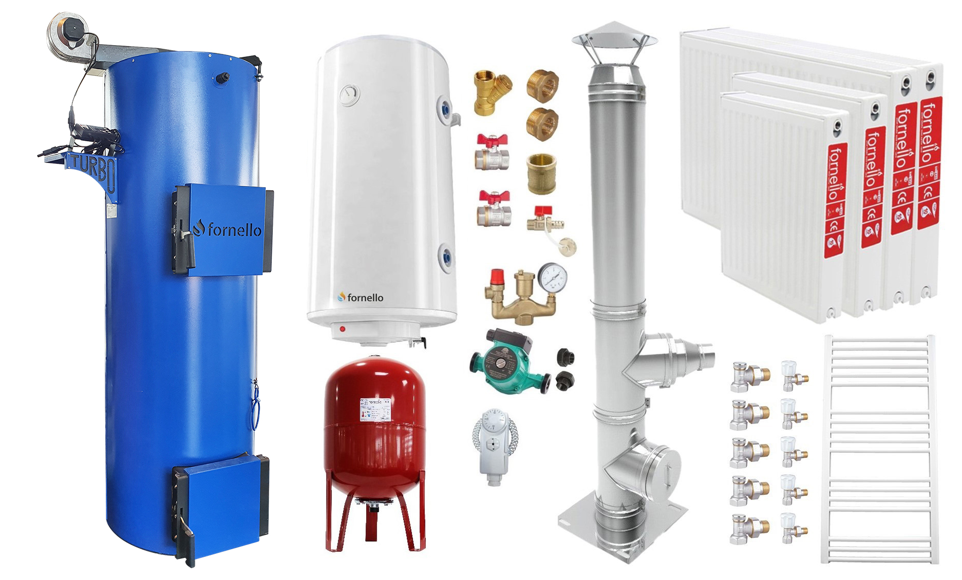 Pachet Centrală Fornello Turbo 35 kW - Complet