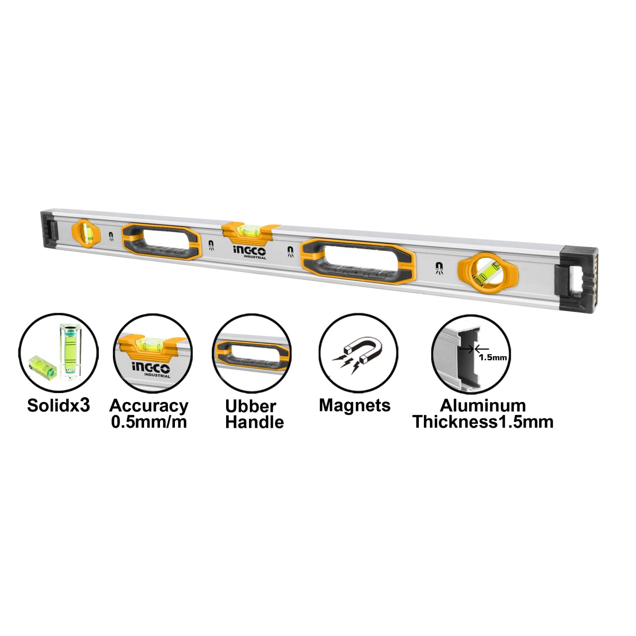 Boloboc Magnetic INGCO 120cm Industrial - imagine 2