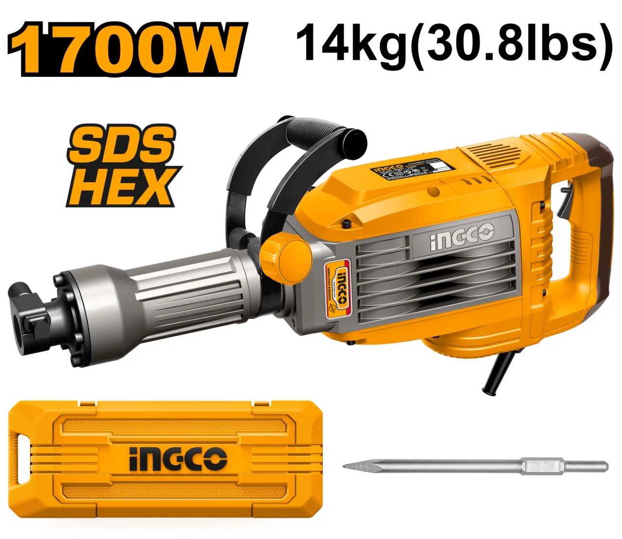 Ciocan Demolator Ingco PDB170068, 1700W, 50J - imagine 2