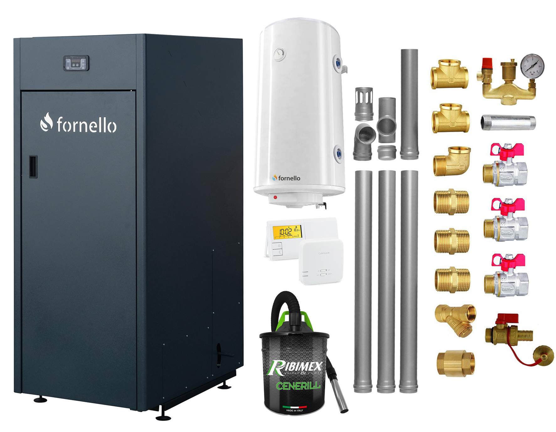 Fornello King Plus 30KW - Pachet Centrală Peleti Complet