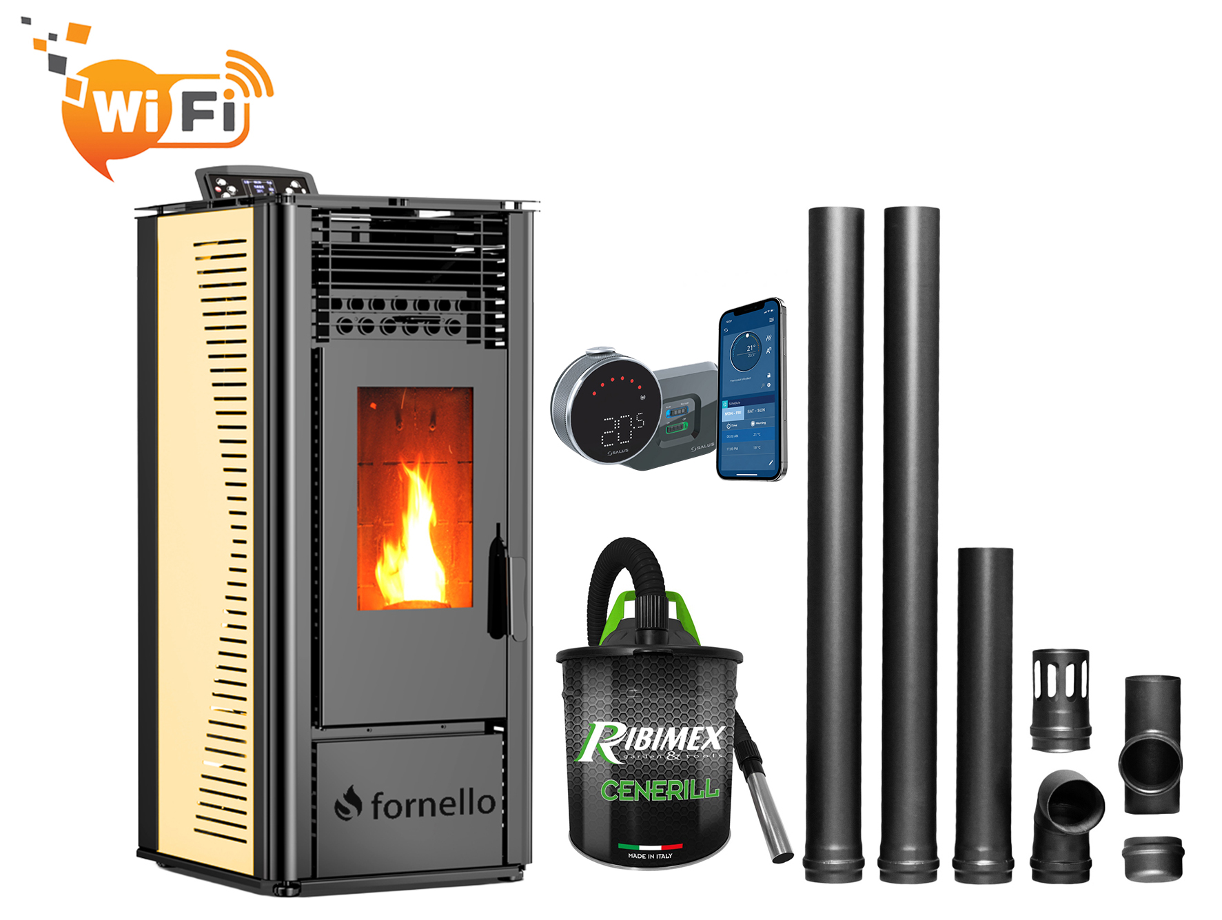 Fornello Sophia WiFi 11kw - Pachet Complet Încălzire - imagine 2