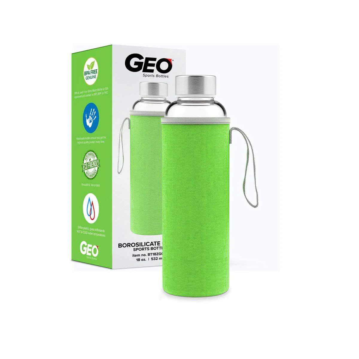 Recipient Sticlă Termorezistentă 530ml + Husă Protecție Geo