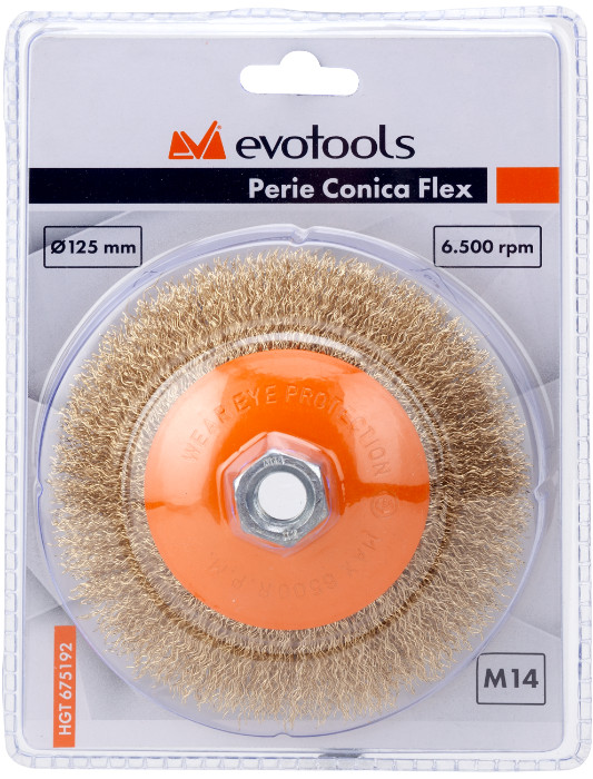 Perie sarma Conica Polizor Unghiular 100 mm 12500 rpm, Evotools 675190 - imagine 3