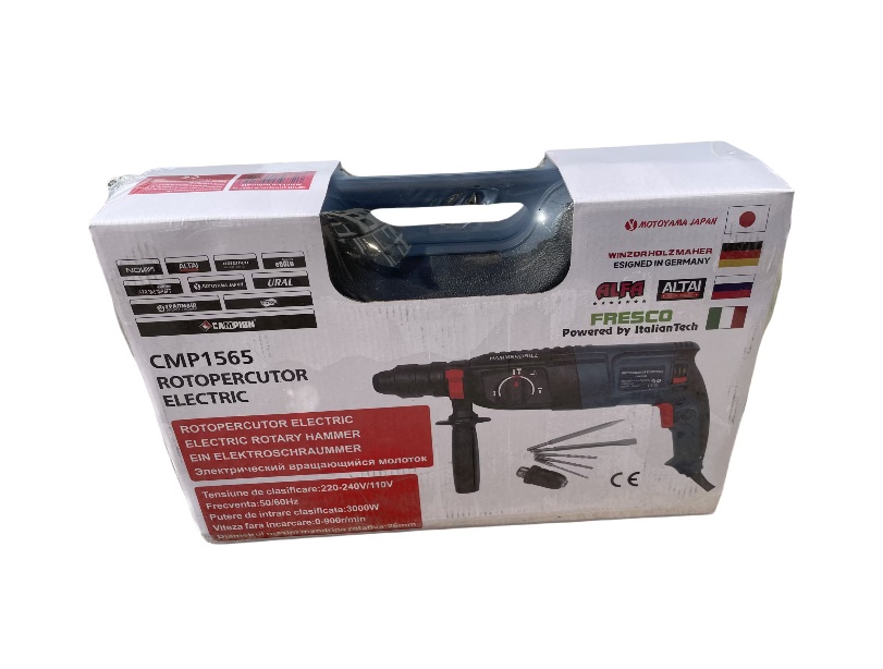 Bormasina Ciocan rotopercutor 3000W CU PERCUTIE, trusa, mandrina automata, 3J, 1200RPM, CAMPION PROFFESIONAL CMP1565 - imagine 2