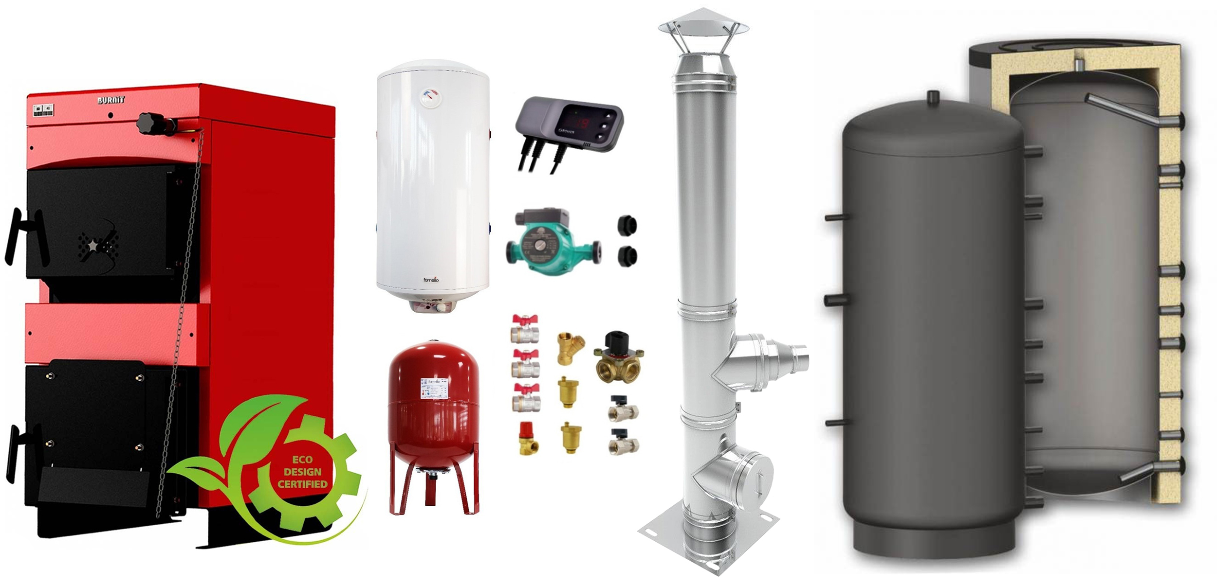 Pachet Centrală Solidă Burnit NWB 55 kW Completa