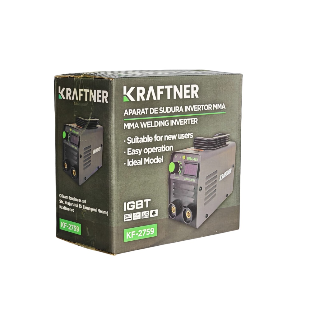Aparat de sudură invertor MMA KRAFTNER 495A, pachet complet - imagine 6