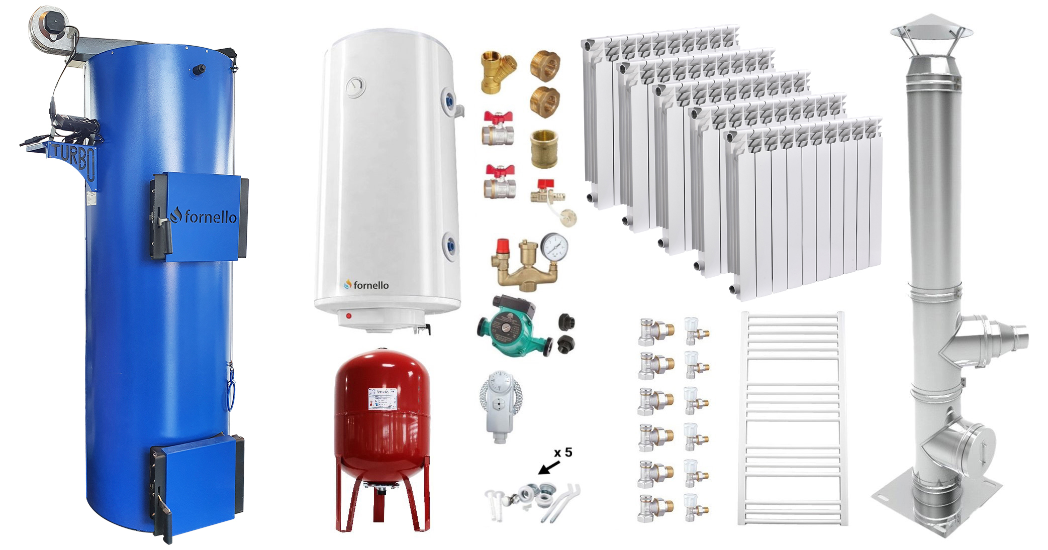 Pachet Centrală Fornello Turbo 35 kW Complet