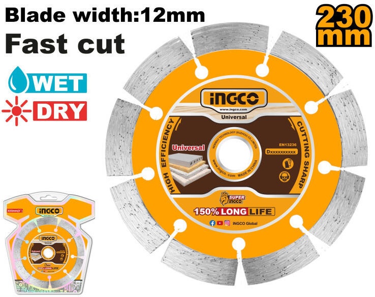 Disc Diamantat INGCO 230mm - Tăiere Rapidă