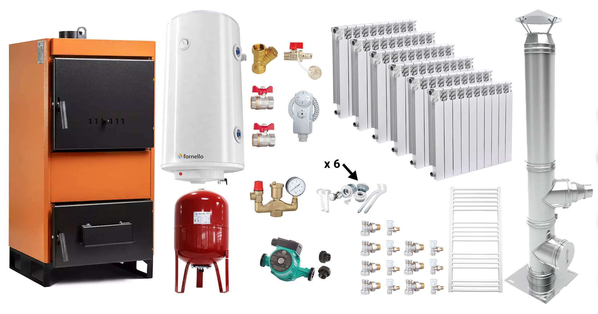 Pachet Complet Centrala Fiama 35 kW + Calorifere