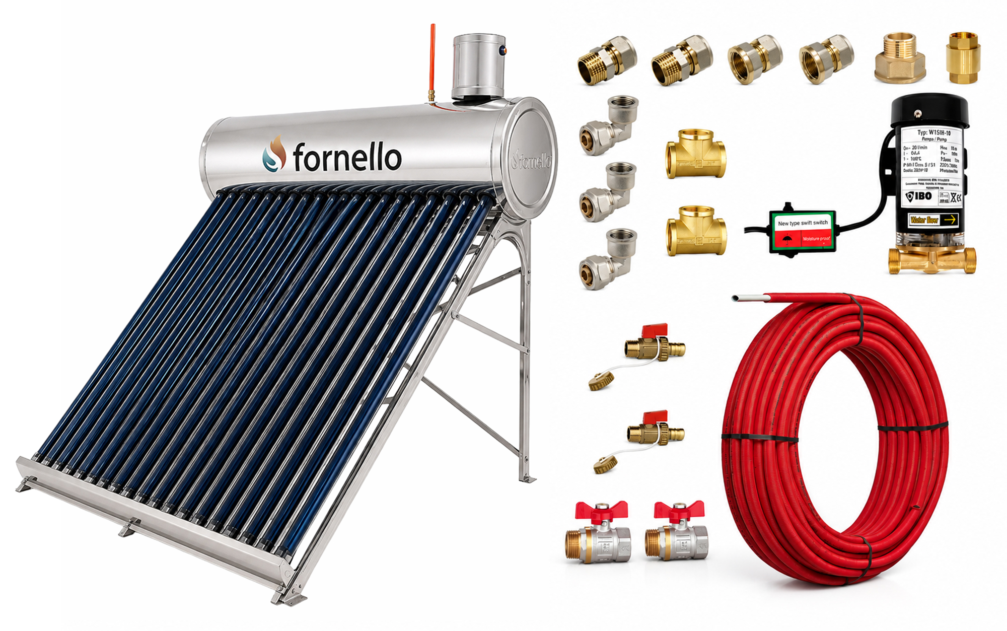 Panou Solar Fornello 165L 20 Tuburi Nepresurizat - imagine 2