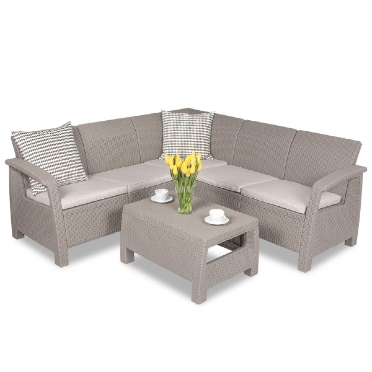 Set Gradina Corfu II Coltar Cappuccino - imagine 3