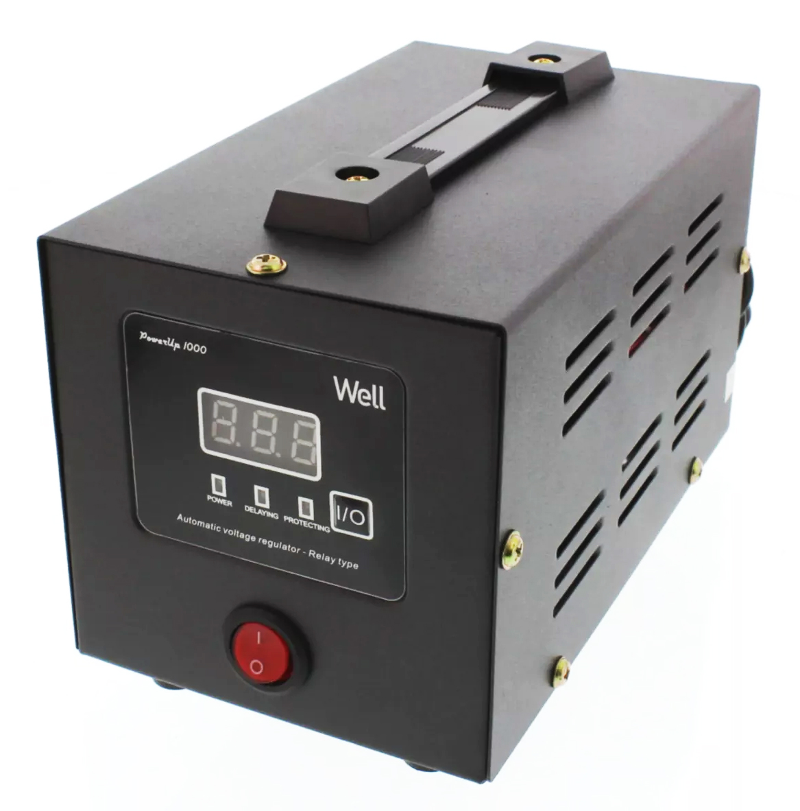 Stabilizator automat de tensiune cu releu 1000VA/600W, negru Well