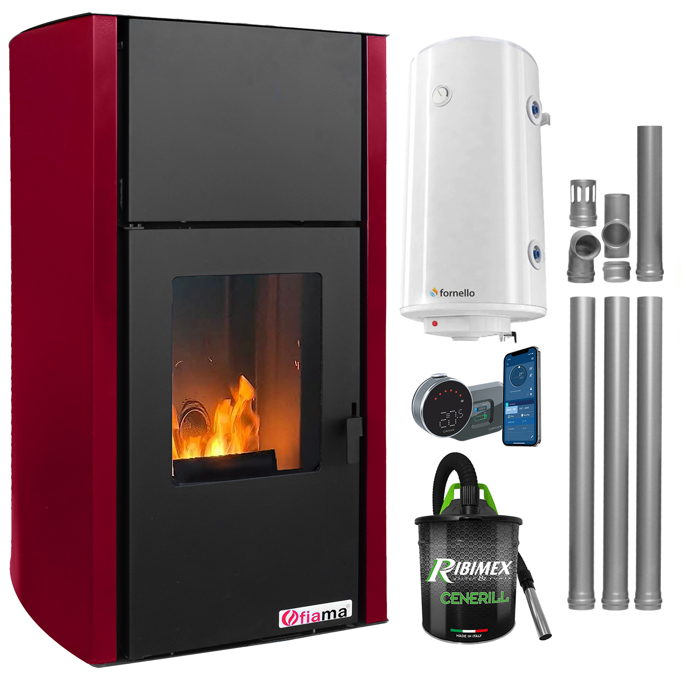 Termosemineu Fornello 25kw + Boiler 100L + Control - imagine 2