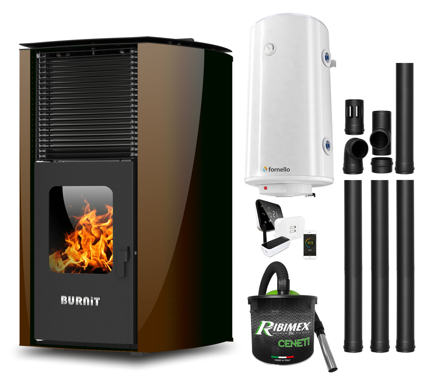 Termosemineu Burnit 25kW Control Distanță