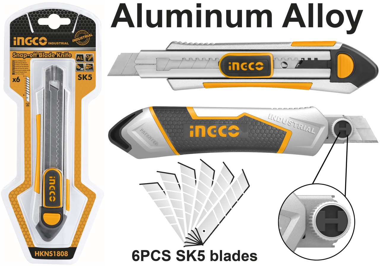 Cutter INGCO HKNS1808 cu 6 lame rezervă - imagine 2