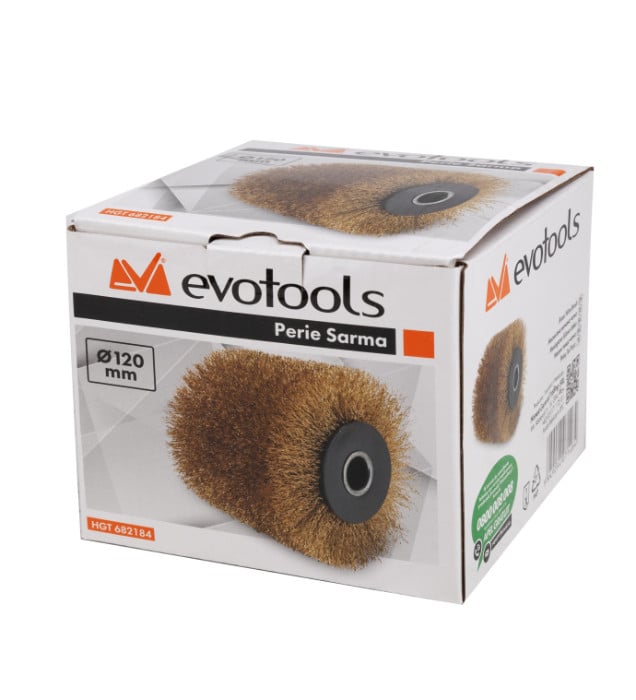Perie Sârmă Evotools 120mm pentru Mașină de Slefuit - imagine 3