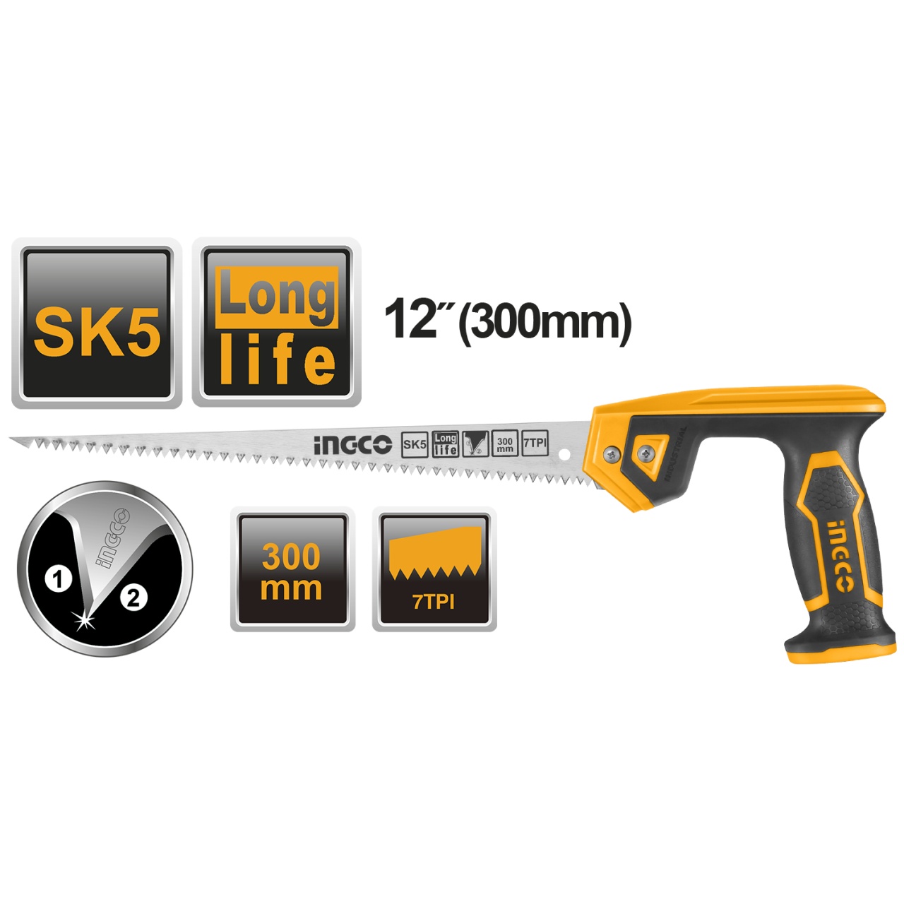 Fierastrau Manual Rigips 30cm INGCO HCS3008 - imagine 2