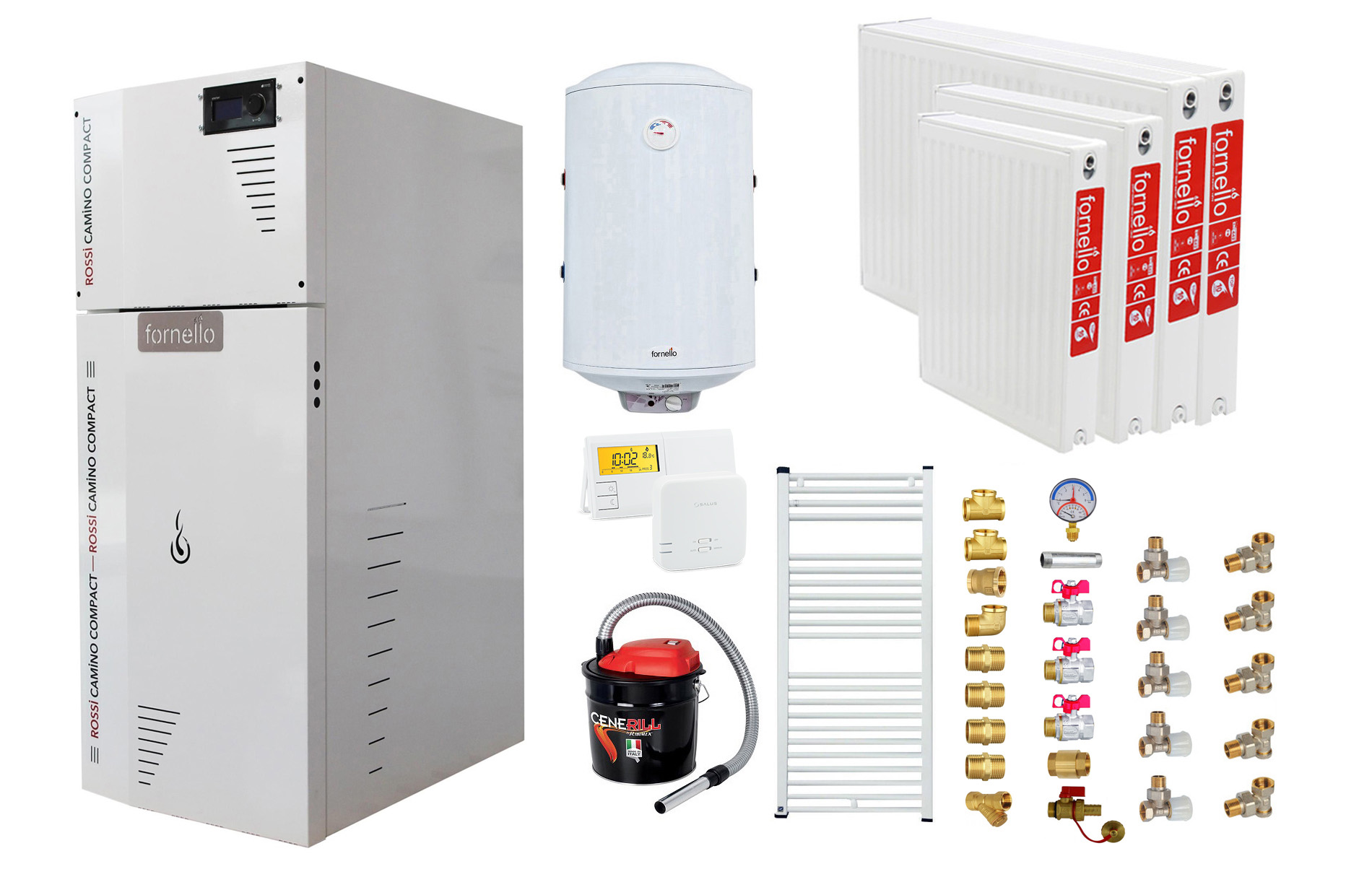 Centrala Peleti Fornello 35kw + Boiler 100L