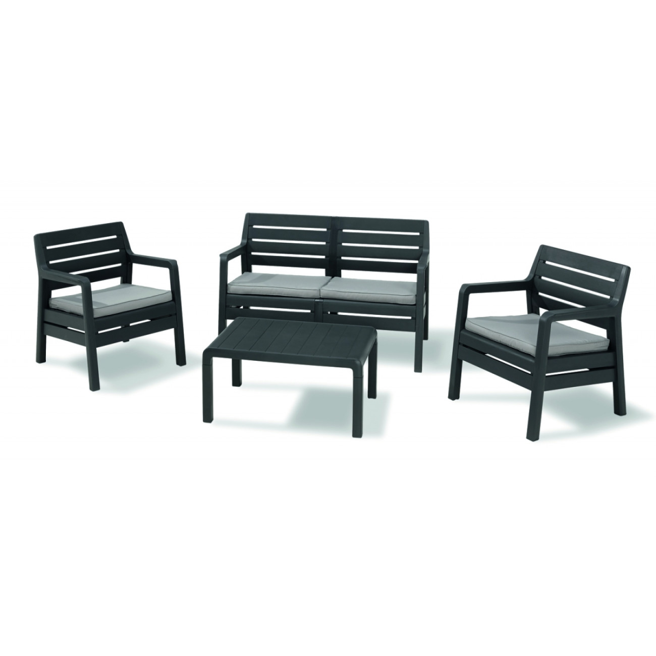 Set mobilier gradina Delano, 4 locuri, gri - imagine 2