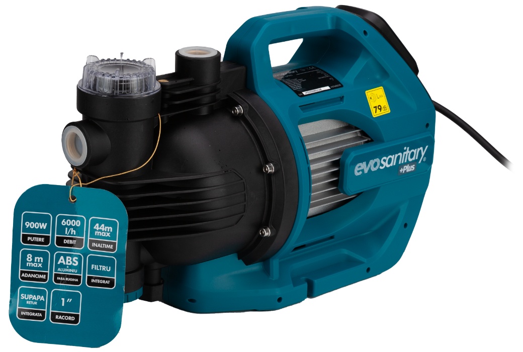Pompa de Apă Grădină 1300 W Evotools, Înălțime Pompare 53 m