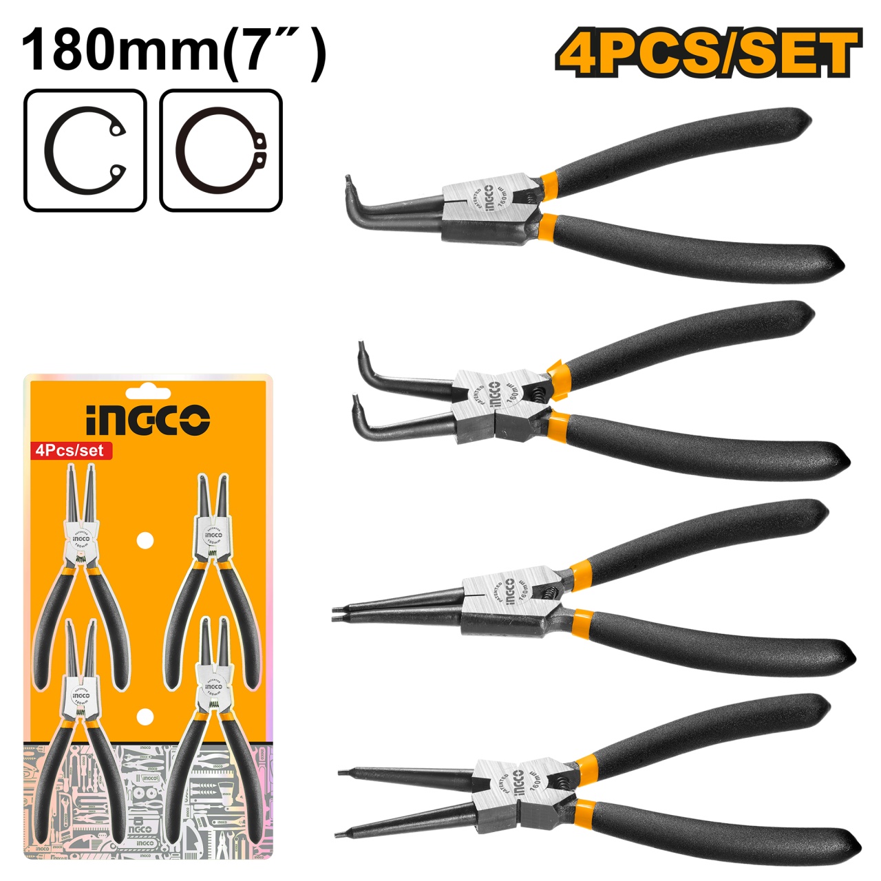 Set Clesti Sigurante INGCO 4buc Cr-V Interior/Exterior