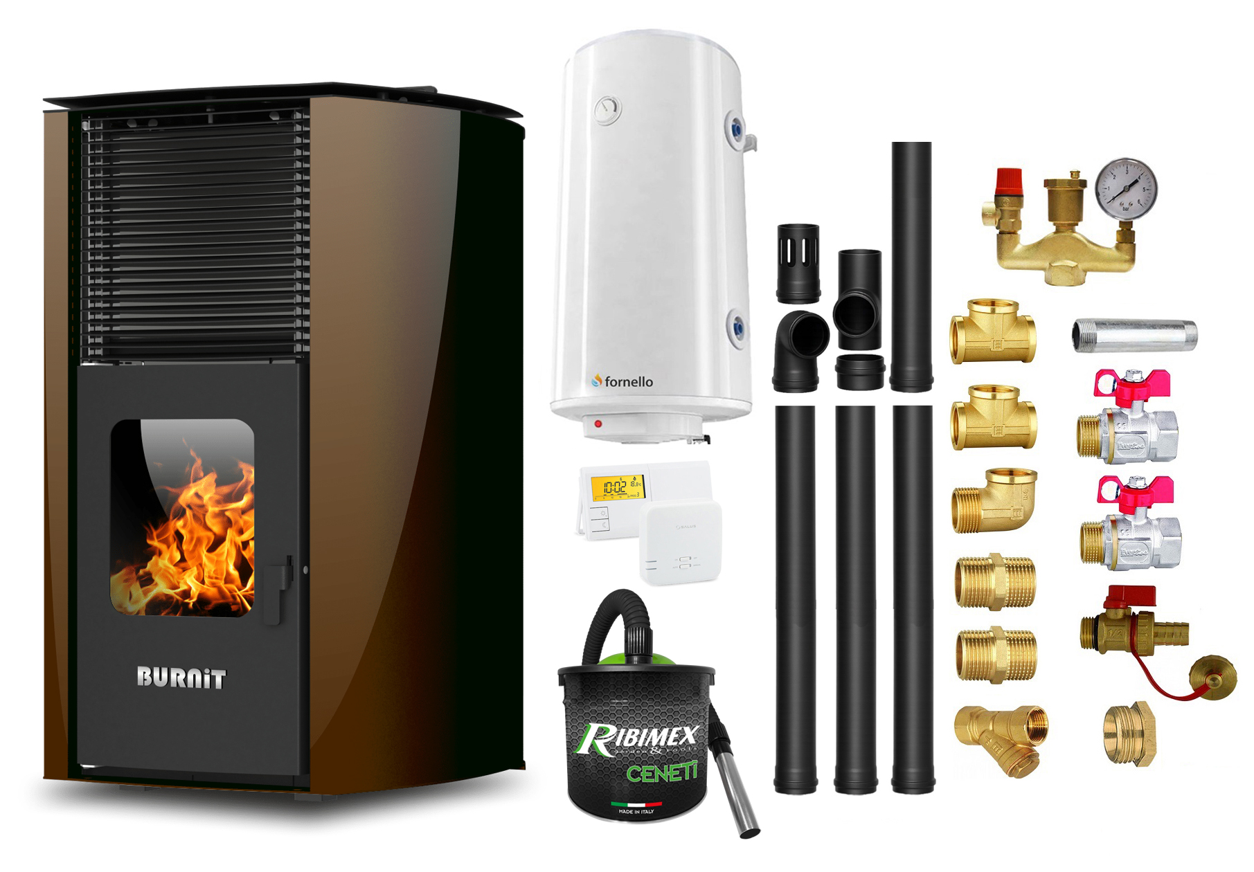 Pachet Termosemineu Burnit 25kw - Totul Inclus