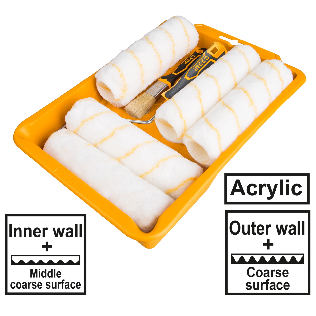 Set Trafaleti Profesional INGCO 8buc - imagine 2