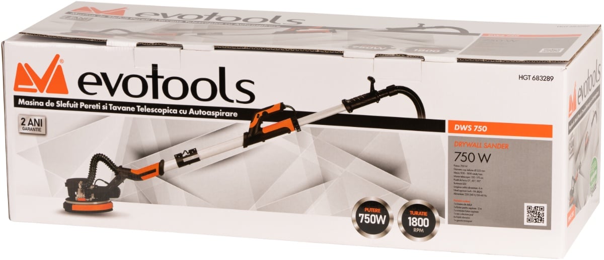 Evotools R-S225L-3 Mașină Șlefuit Pereți Telescopică - imagine 3