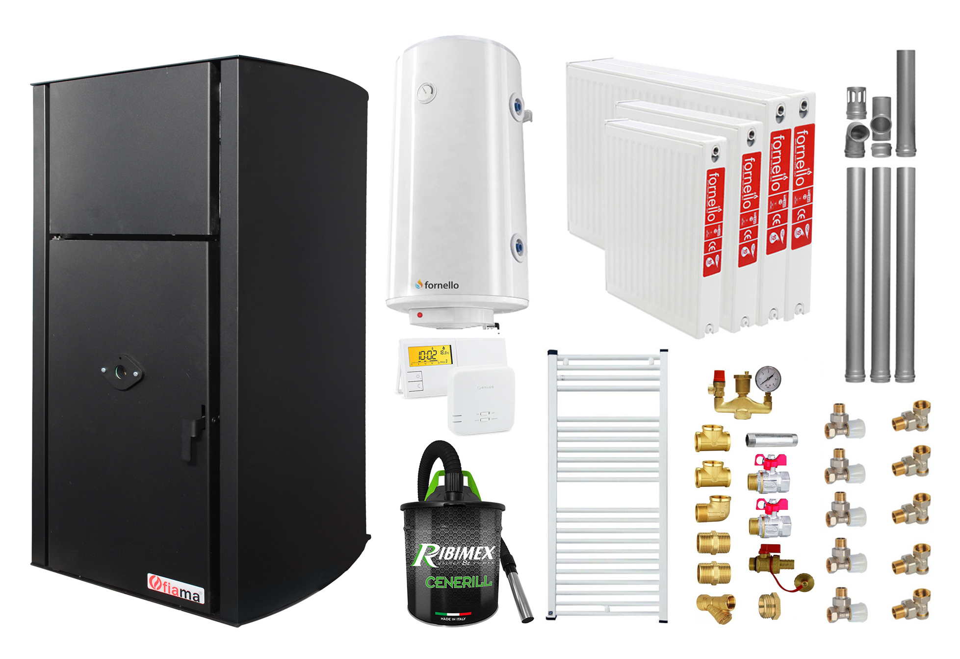 Pachet Centrala Peleti Fornello 25kw Complet