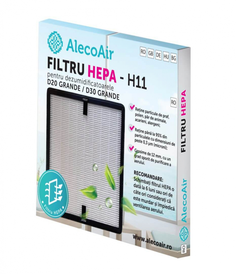 Filtru HEPA H11 AlecoAir D20/D30 Grande, purificare aer