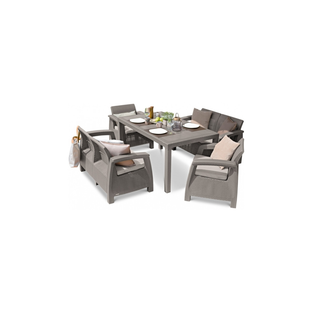 Set Mobilier Gradina Corfu Fiesta Cappuccino - imagine 3