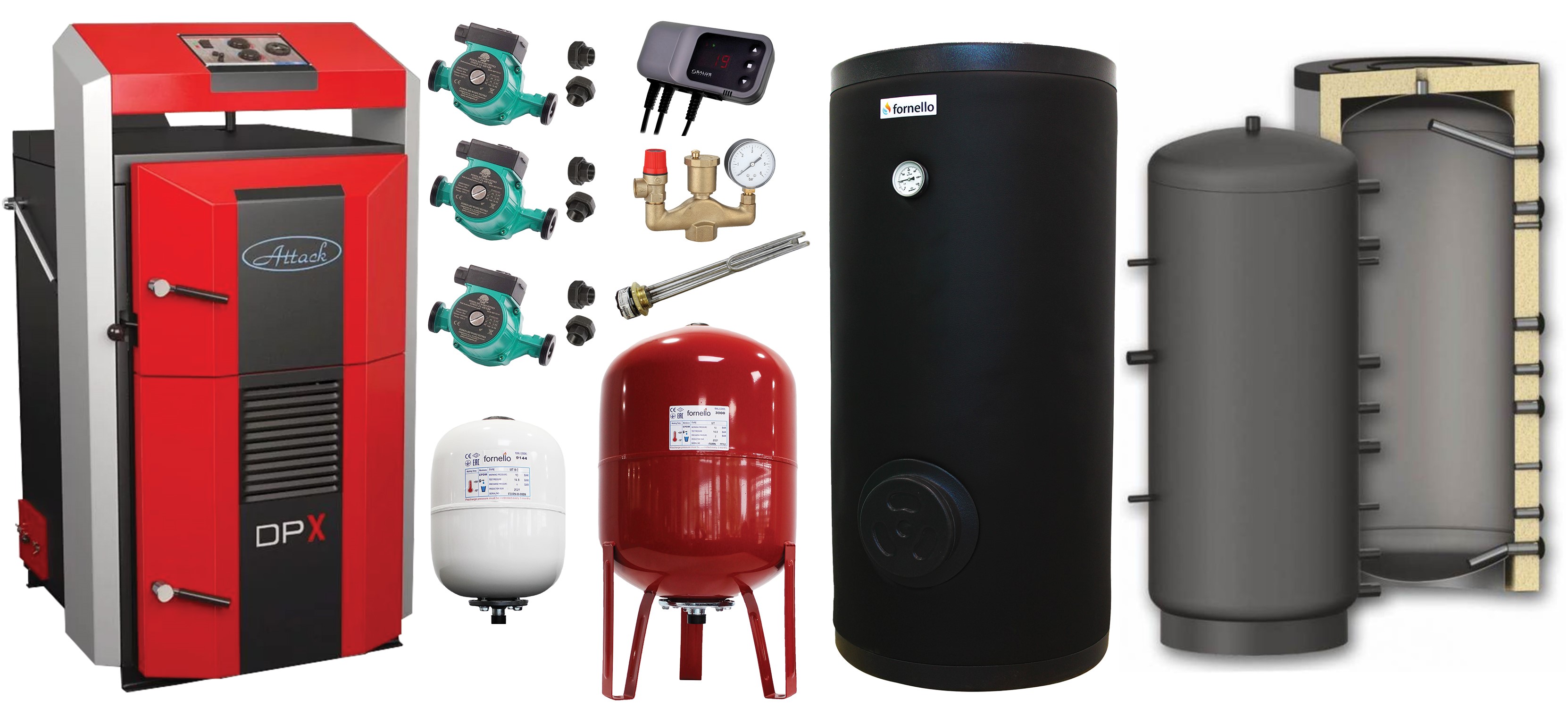 Pachet Cazan Attack DPX 45kW Premium Gazeificare