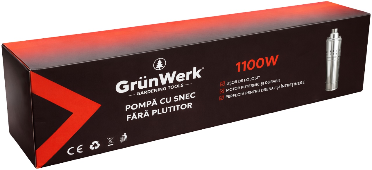 Pompă Submersibilă cu Șnec Grunwerk GW7182, 1100W, Inox - imagine 8