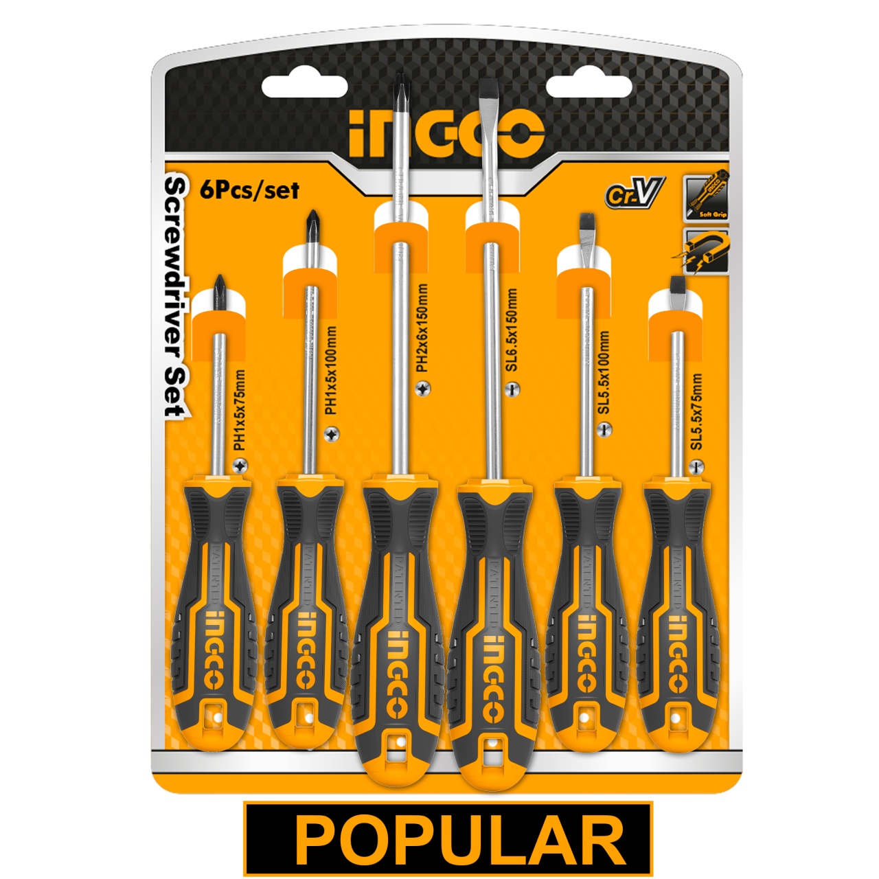 Set Surubelnite INGCO 6 Bucati CRV Profesional - imagine 2