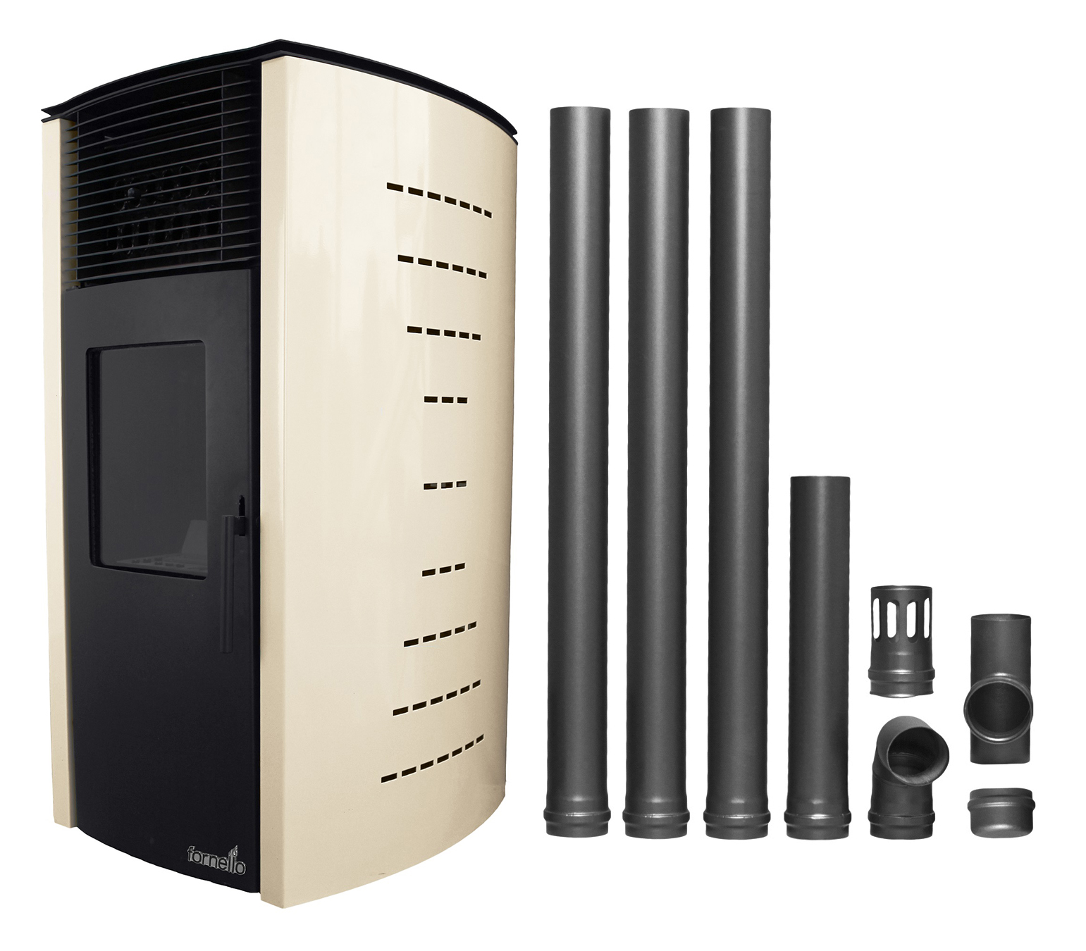 Sobă pe Peleti Fornello Stela 10KW Pachet Complet