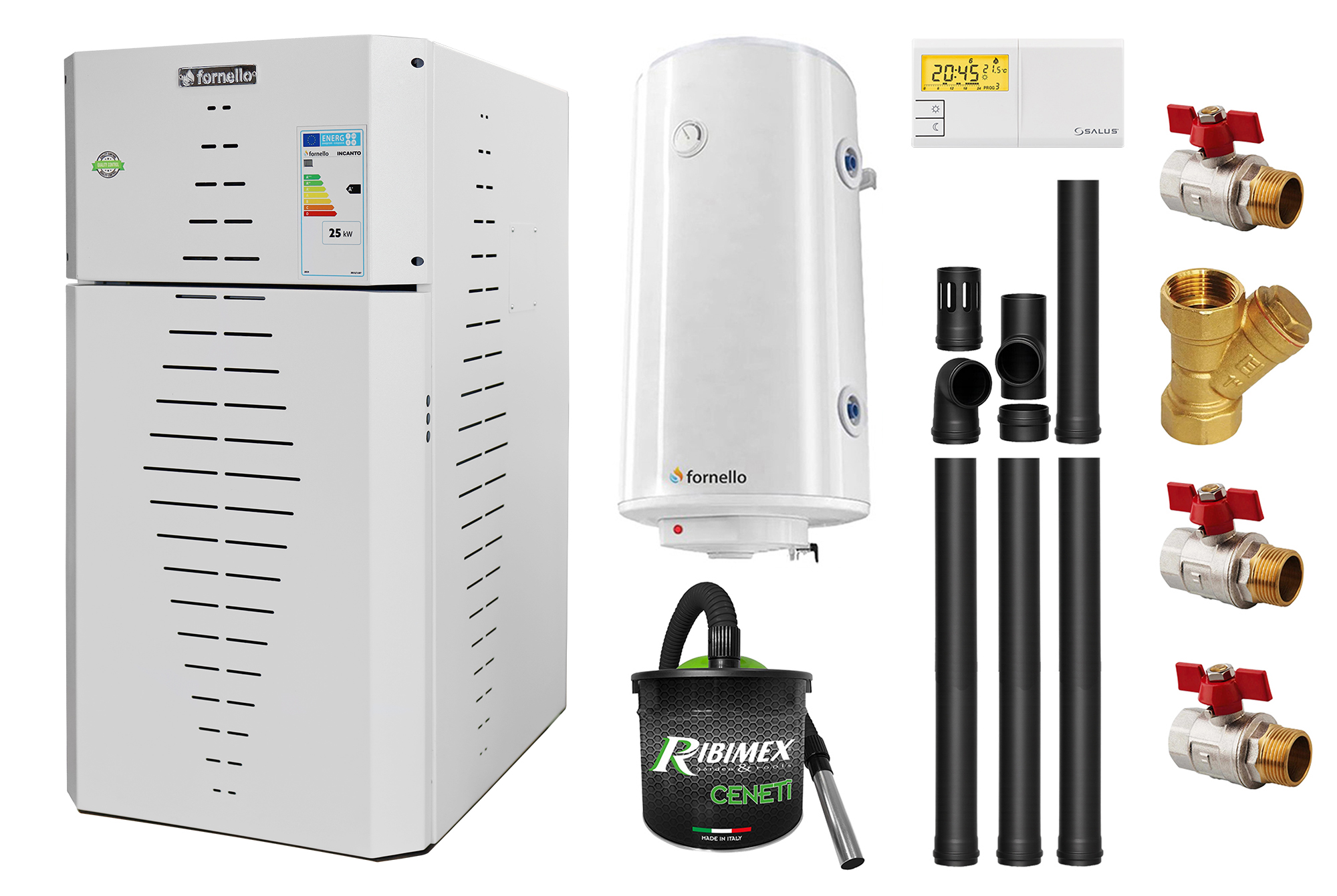 Pachet Complet Centrală Peleți Fornello 35kW