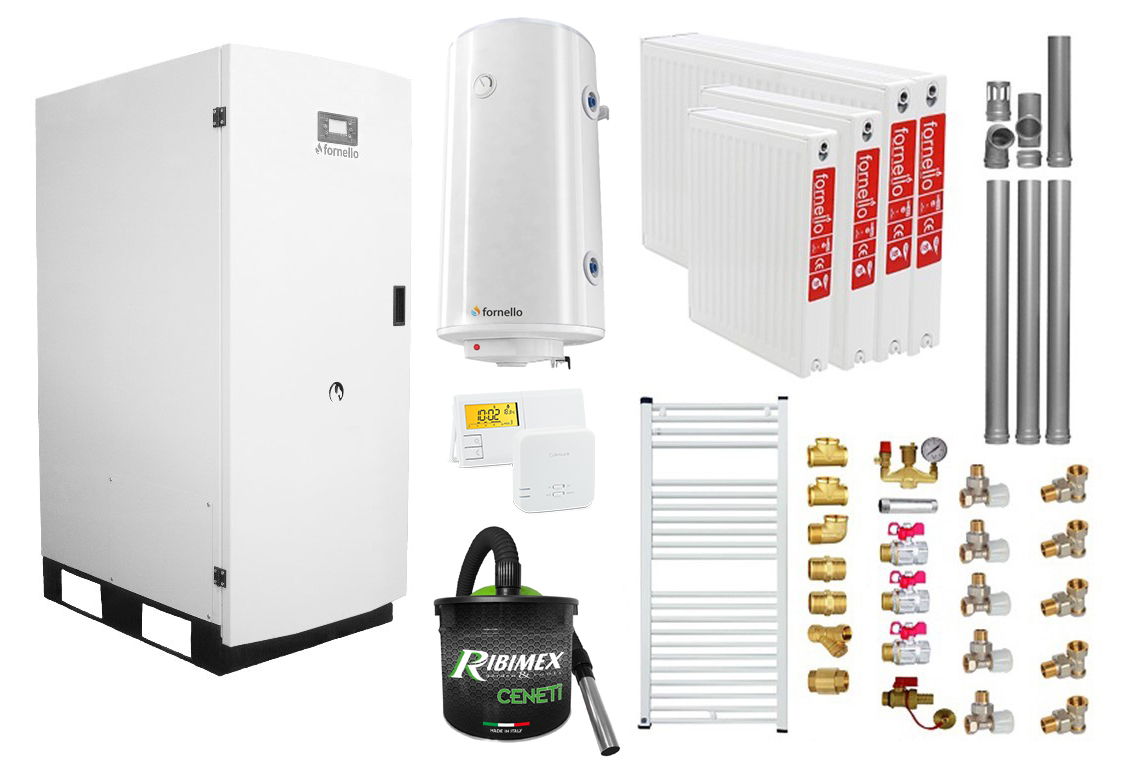 Pachet Centrală Peleti Fornello GT 35 KW Complet