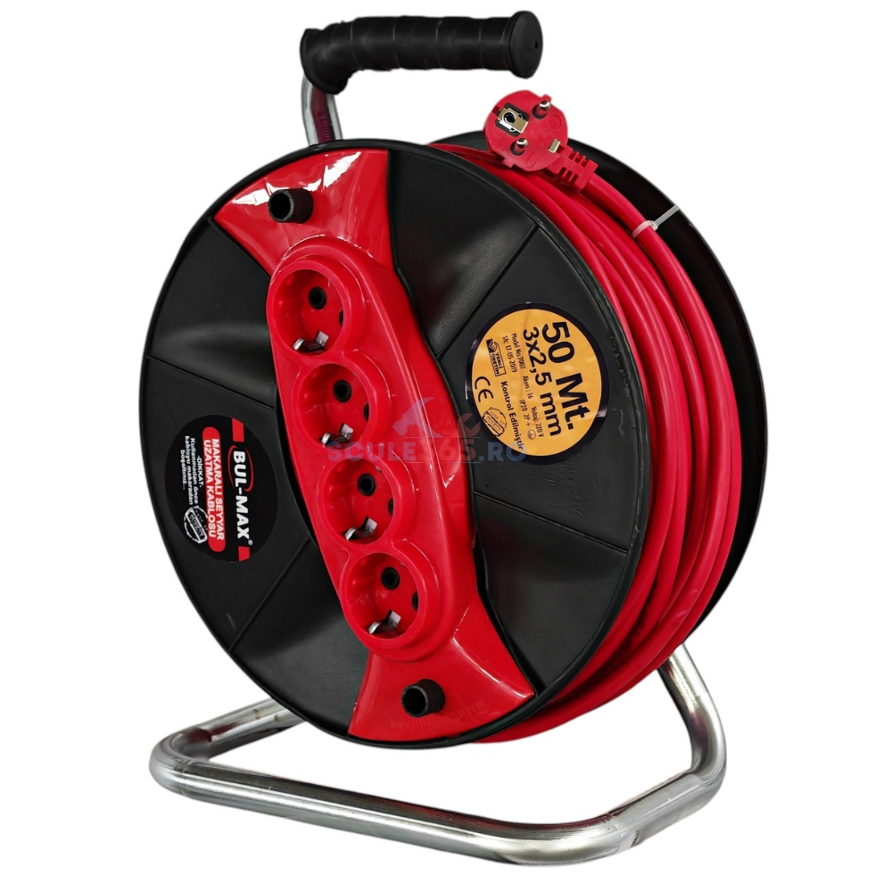 Prelungitor pe tambur 50m BUL-MAX BMX1388, 4 prize, 3500W