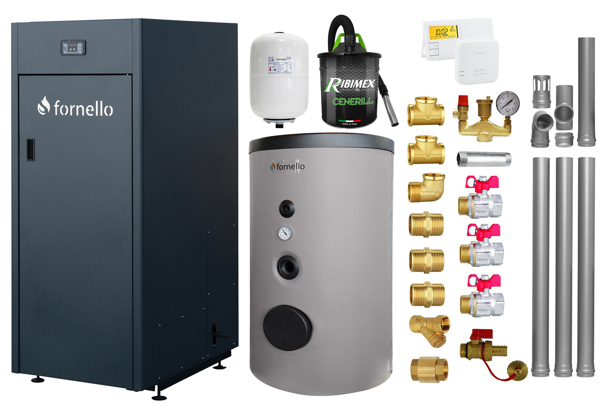 Fornello King Plus 25KW - Pachet Complet Centrală Peleti